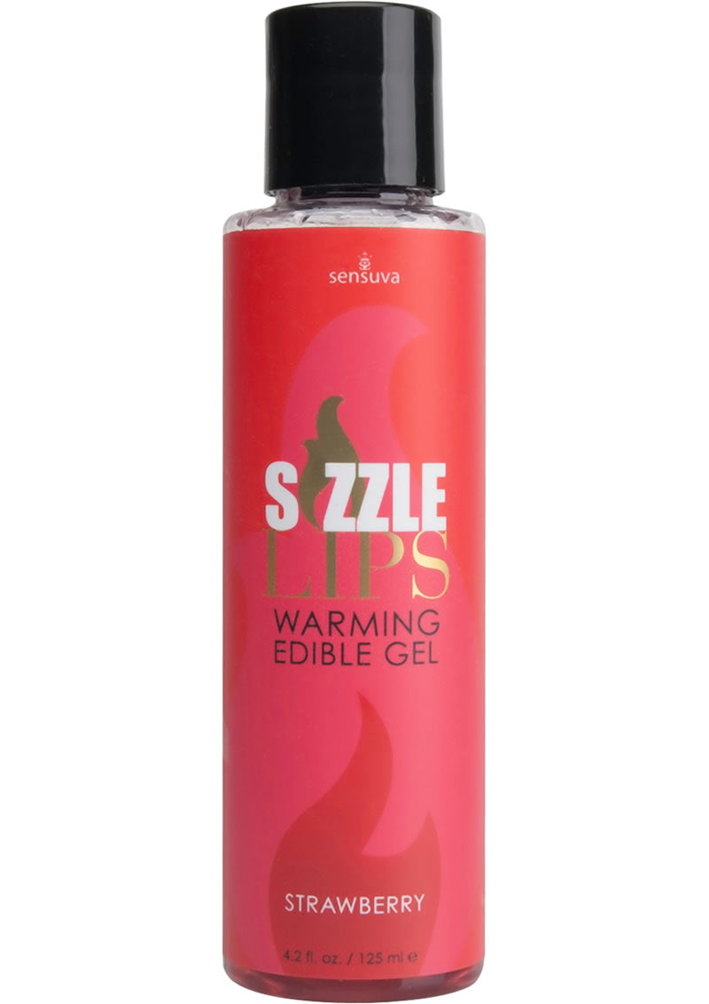 Sensuva Sizzle Lips Strawberry Warming Edible Massage Gel