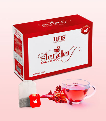 HHS Slender Herbal Tea 60 Tea Bags | Refreshing Daily Herbal Blend | Rosemary, Mate &amp; Green Tea