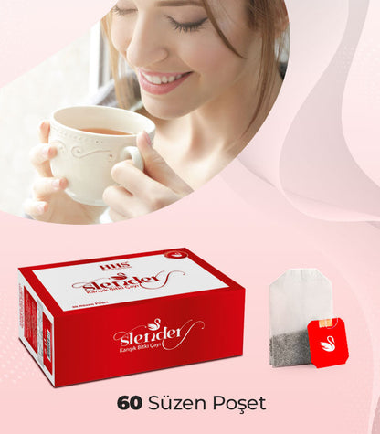 HHS Slender Herbal Tea 60 Tea Bags | Refreshing Daily Herbal Blend | Rosemary, Mate &amp; Green Tea
