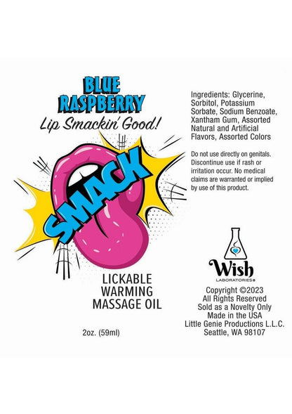 Smack Blue Raspberry Lickable Warming Massage Oil