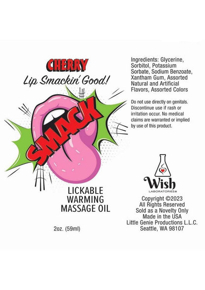 Smack Cherry Lickable Warming Massage Oil Lip Smackin Good
