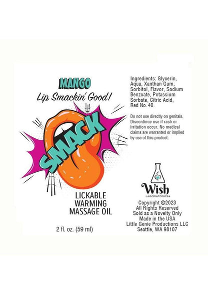 Smack Mango Lickable Warming Massage Oil