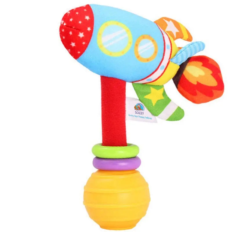 Sozzy Toys Rocket Hand Rattle Soft Plush Toy for Babies