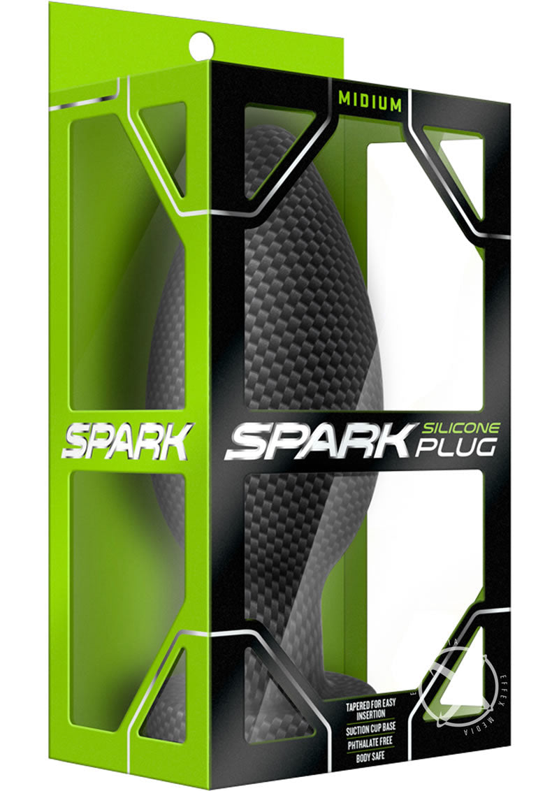 Spark Silicone Butt Plug Medium Carbon Fiber