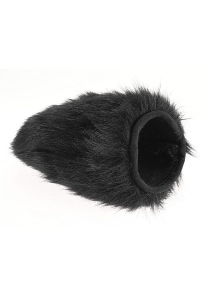 Sportsheets Spiked Sensory Mitt Black Soft Fur with Sensory Spikes
