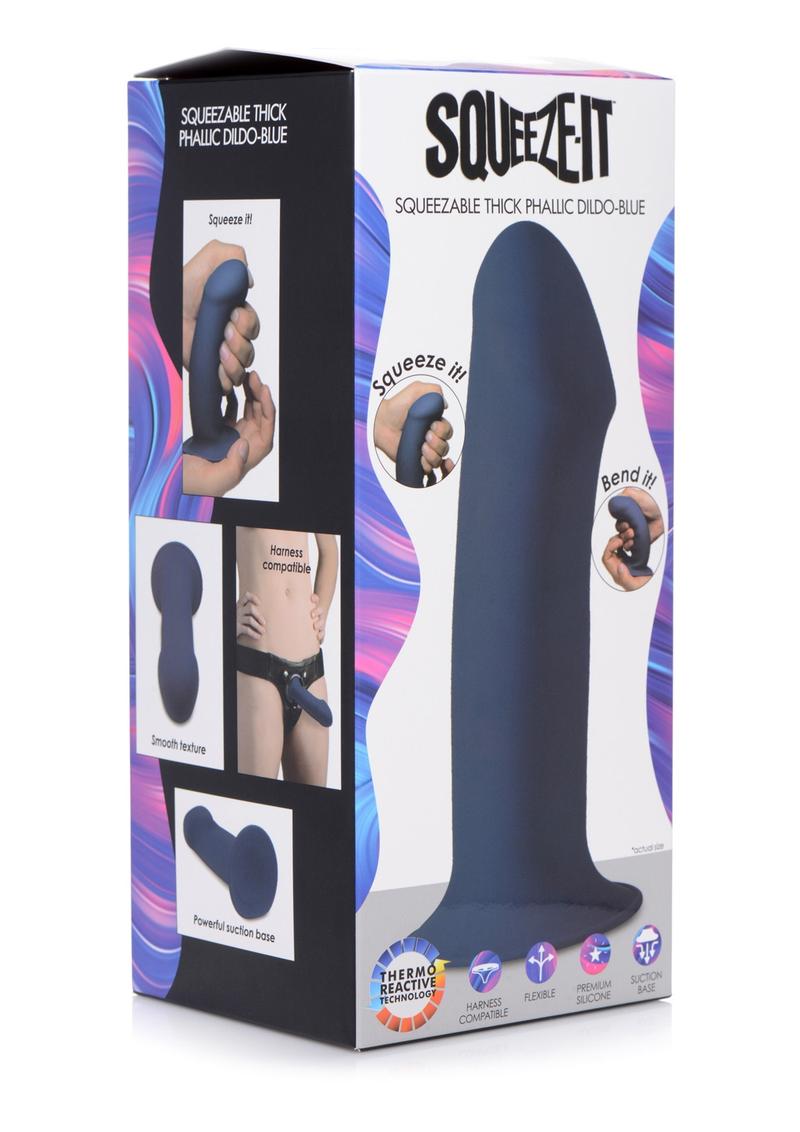 Squeeze It Squeezable Thick Phallic Dildo With Harness Compatible