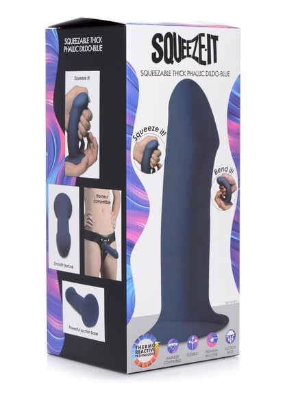 Squeeze It Squeezable Thick Phallic Dildo With Harness Compatible