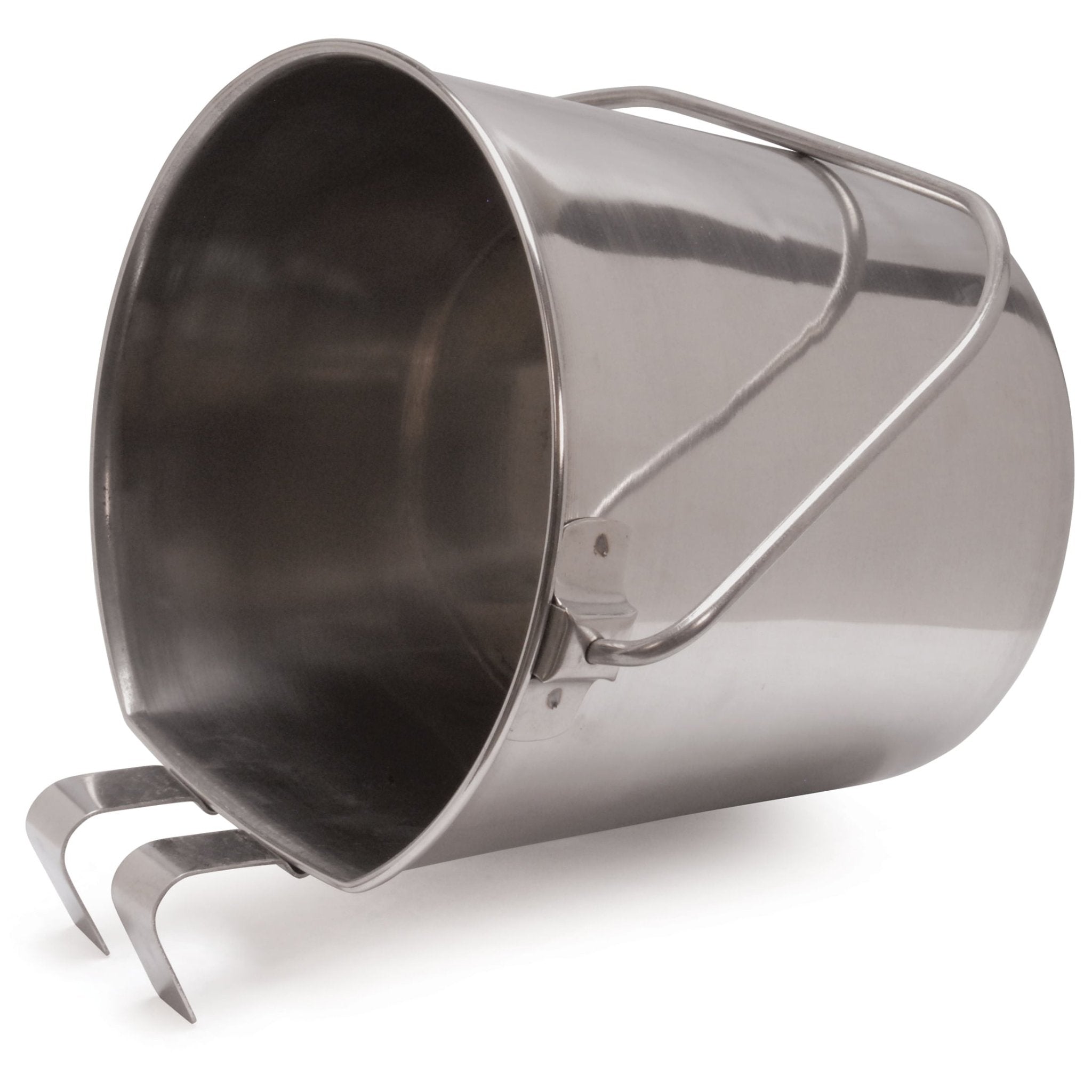 Jeffers Flat-Sided Stainless Steel Pails with Hook &amp; Handle