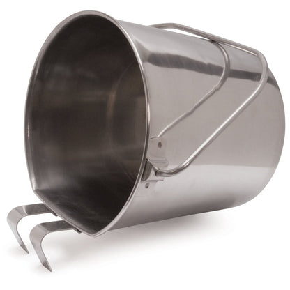 Jeffers Flat-Sided Stainless Steel Pails with Hook &amp; Handle