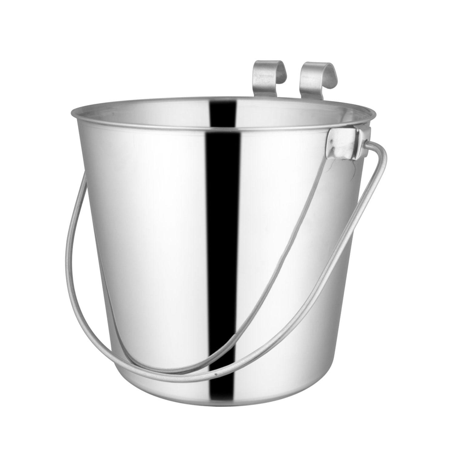Jeffers Flat-Sided Stainless Steel Pails with Hook &amp; Handle