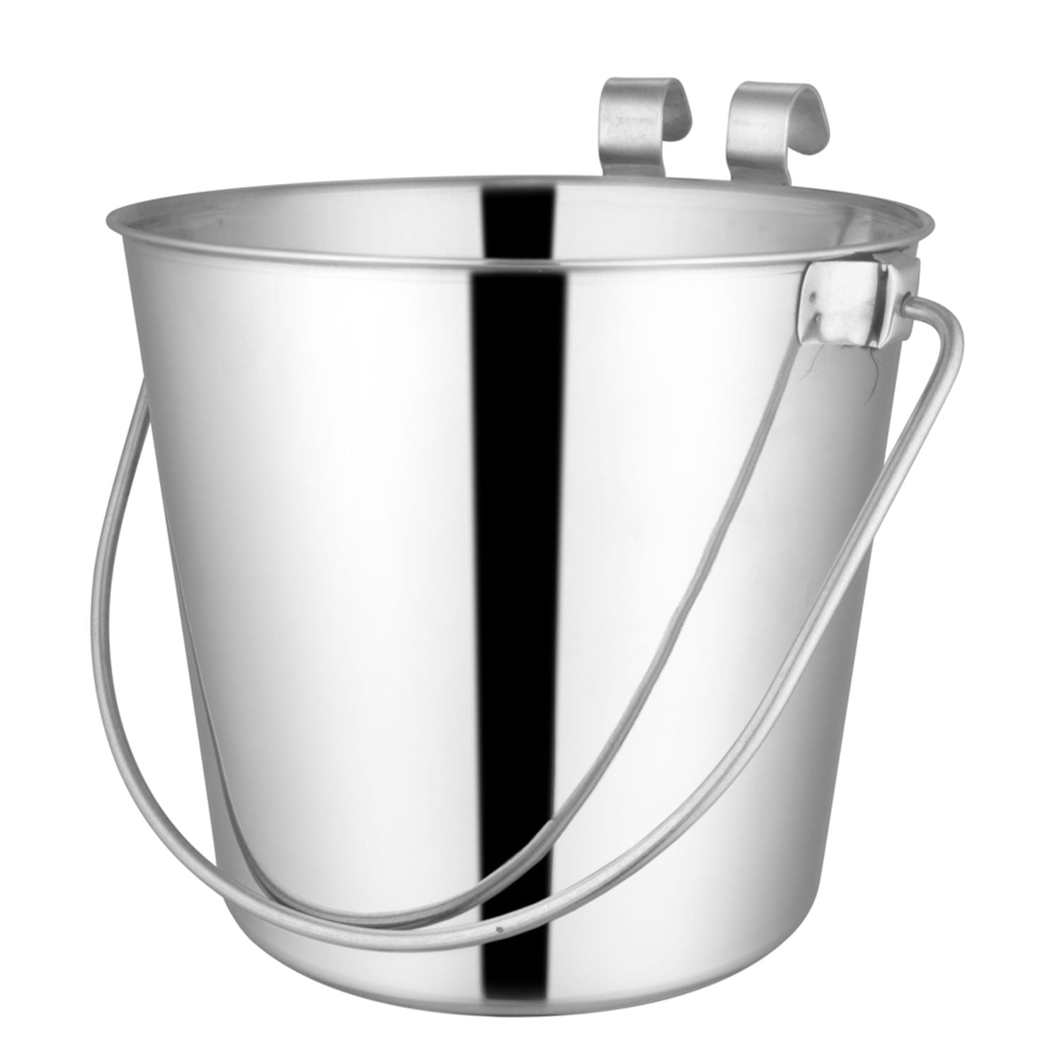 Jeffers Flat-Sided Stainless Steel Pails with Hook &amp; Handle