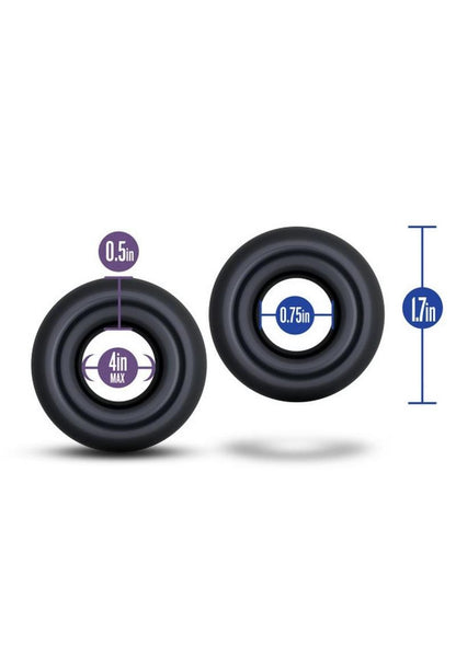 Stay Hard Donut Rings Oversized Stretchy And Body Safe Black Rings