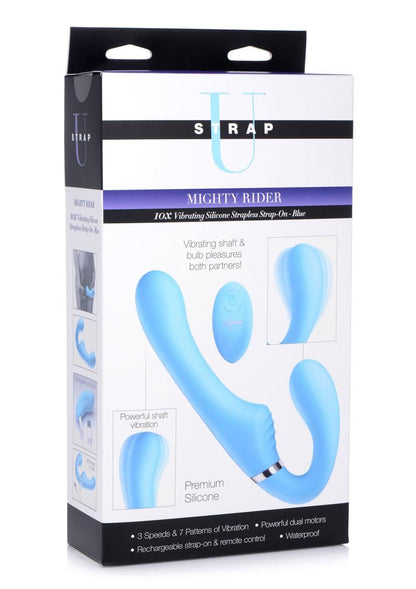 Strap U Mighty Rider 10X Rechargeable Silicone Strapless Strap-On