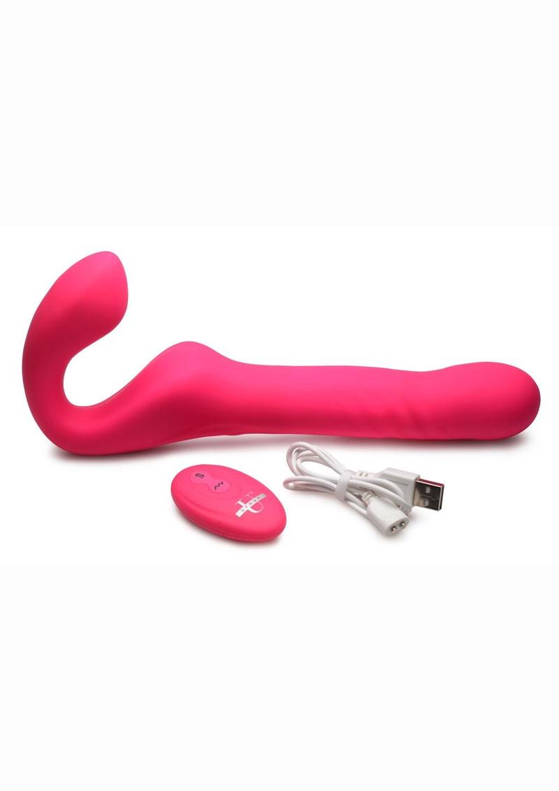 Strap U Mighty Thrust Thrusting &amp; Vibrating Strapless Strap-On with Remote Control