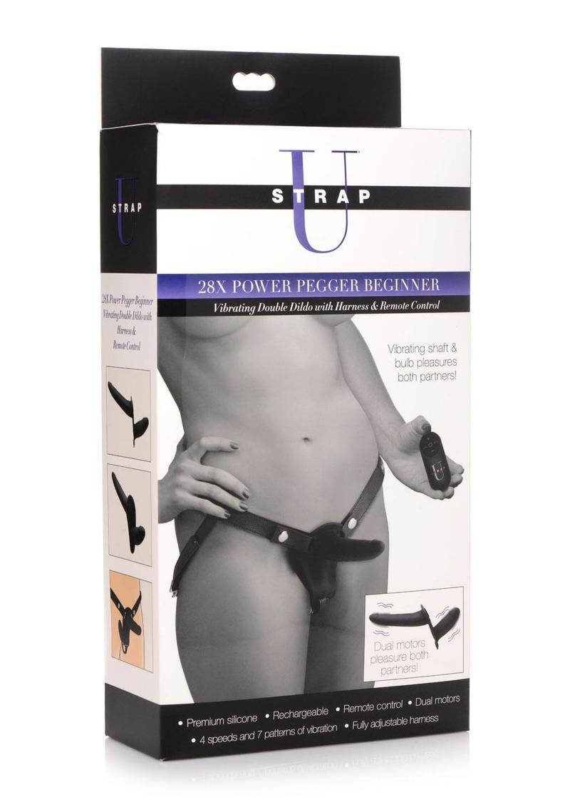 Strap U 28X Power Pegger Beginner Rechargeable Dual-Vibe Strap-On