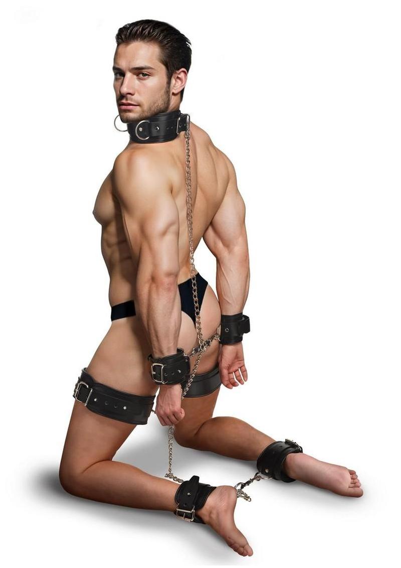 Strict Leather Bondage Set