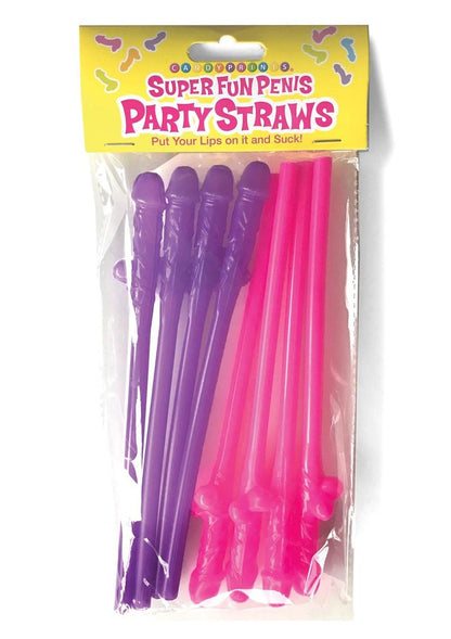 Super Fun Penis Party Straws 8 Pink And Purple Straws for Parties