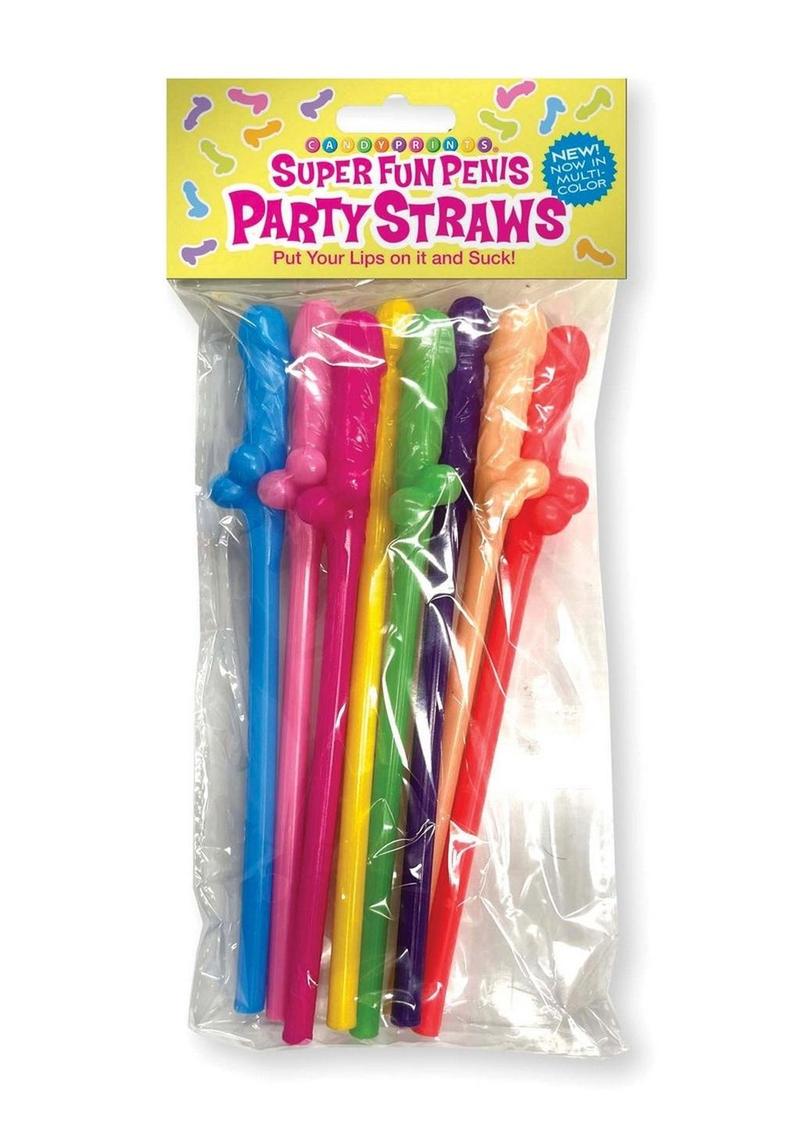Super Fun Penis Party Straws 8 Pack Multicolor