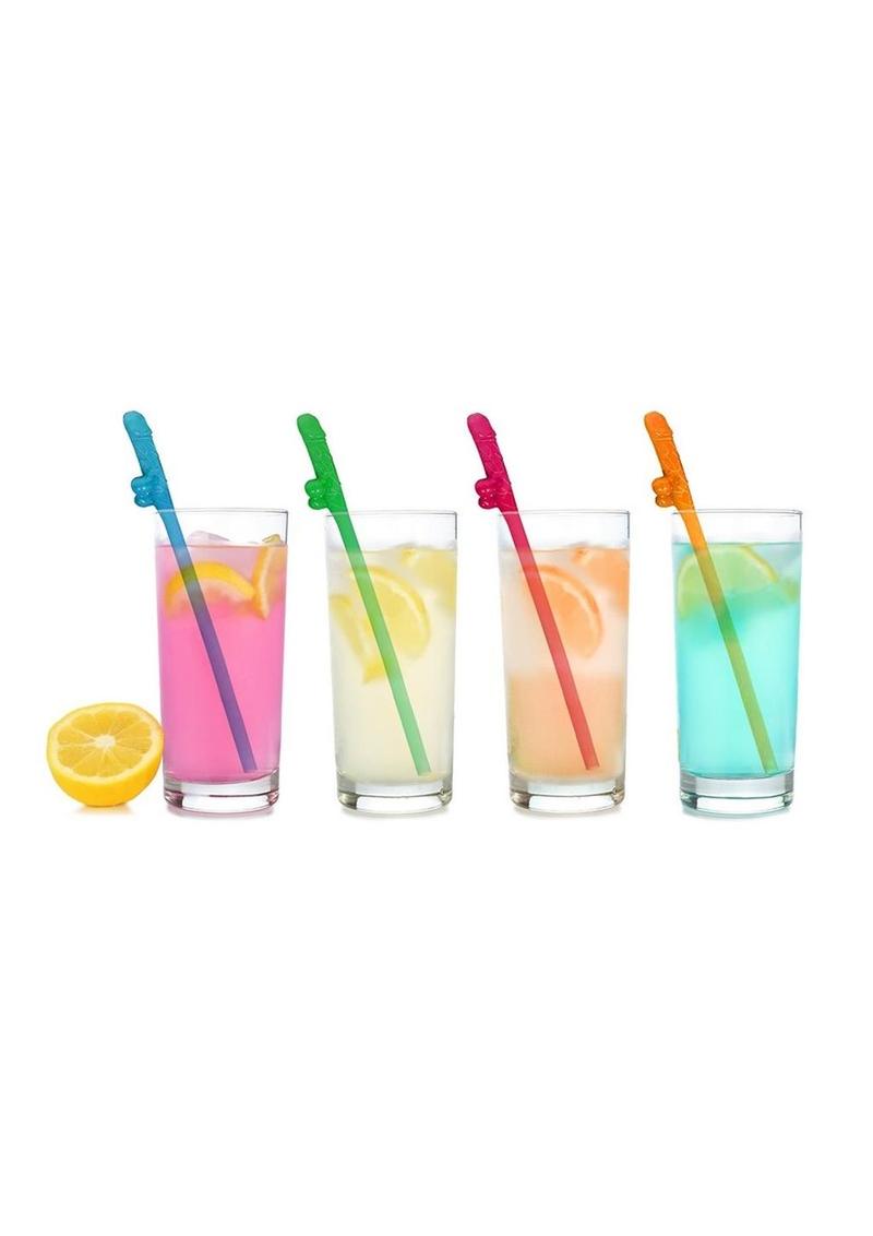 Super Fun Penis Party Straws 8 Pack Multicolor