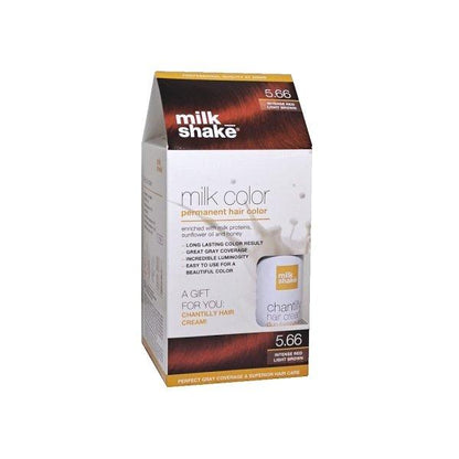 Milk Shake 5.66 Light Chestnut Intense Red Hair Dye Set 50ml