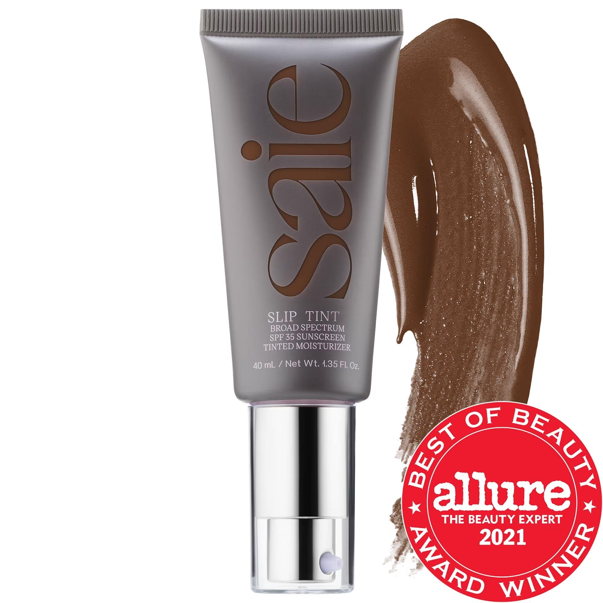 Saie Slip Tint - Lightweight Tinted Moisturizer with Mineral Zinc SPF 35, Hyaluronic Acid &amp; Licorice Root Extract