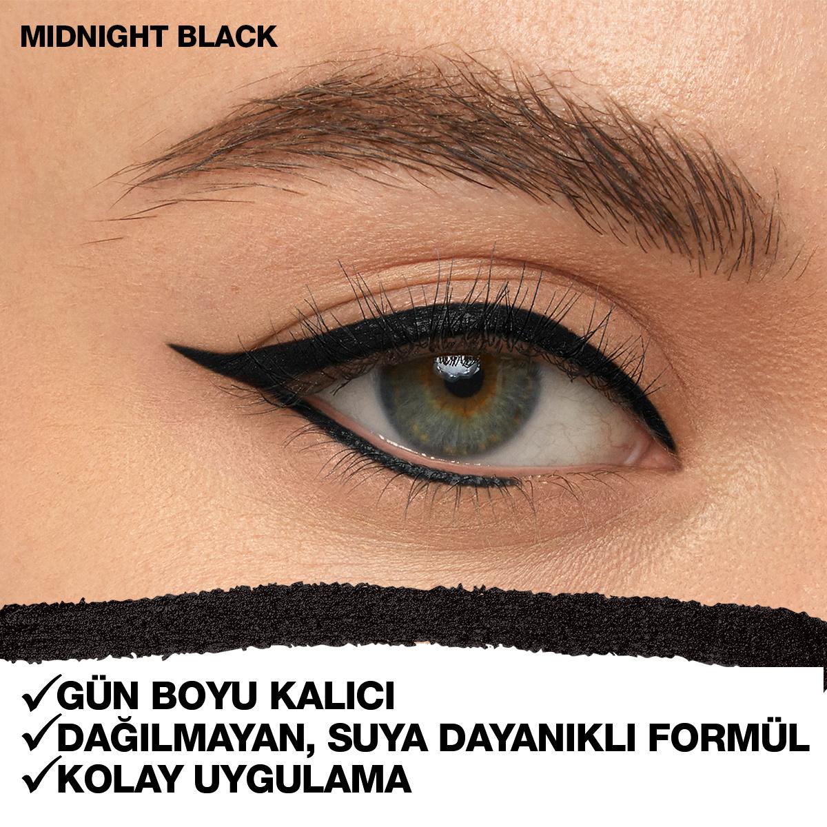 Maybelline Lasting Drama Midnight Black Automatic Gel Eyeliner: Smudge &amp; Water Resistant, Long-Lasting Definition