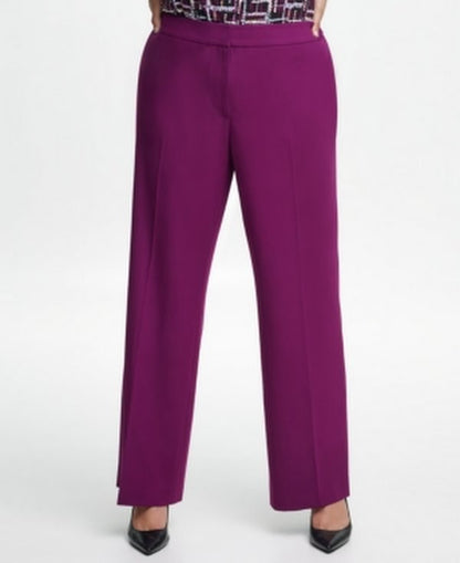 Calvin Klein Womens Highline Casual Wide Leg Pants, Purple,  14W Regular