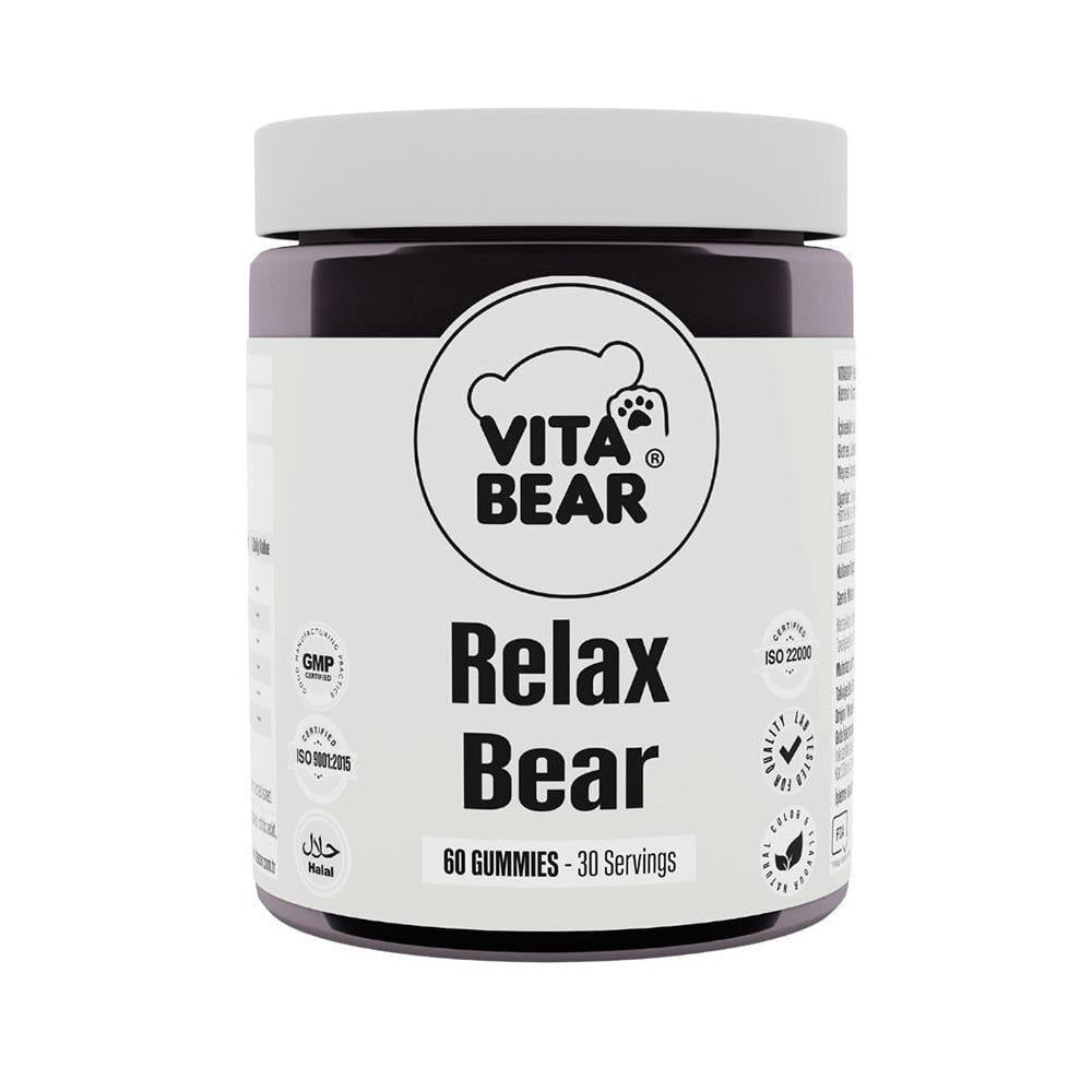 Vita Bear Relax Bear 60 Gummies - Stress Relief &amp; Relaxation Support Supplement for Adults