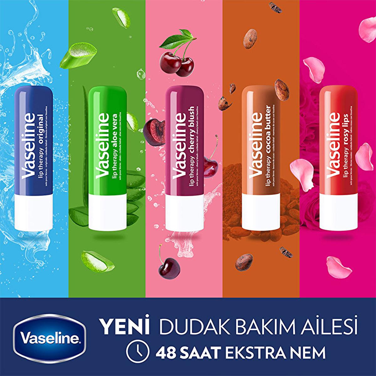 Vaseline Lip Therapy Original Lip Care Balm - 48 Hour Moisturizing Relief for Dry, Chapped Lips - Long Lasting Hydration &amp; Protection