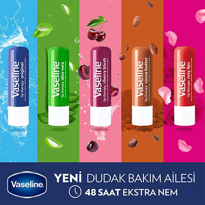Vaseline Lip Therapy Original Lip Care Balm - 48 Hour Moisturizing Relief for Dry, Chapped Lips - Long Lasting Hydration &amp; Protection