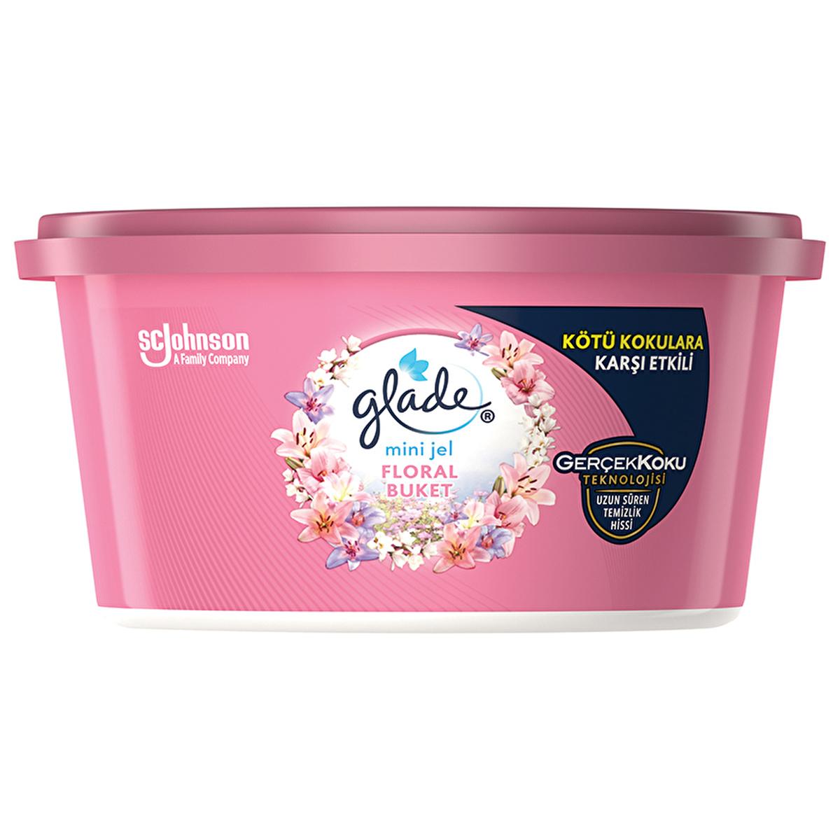 Glade Mini Gel Air Freshener - Floral &amp; Fruit Scent, Adjustable Intensity, Compact Design for Small Spaces