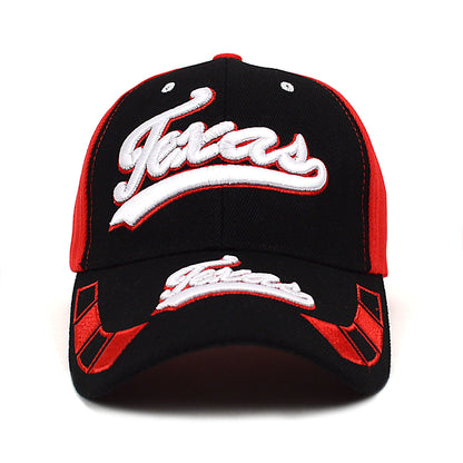Texas Red &amp; Black 3D Embroidered Baseball Cap, Hat
