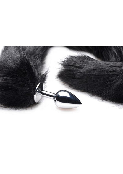 Tailz Extra Long Midnight Mink Tail Anal Plug Luxurious Faux Fur