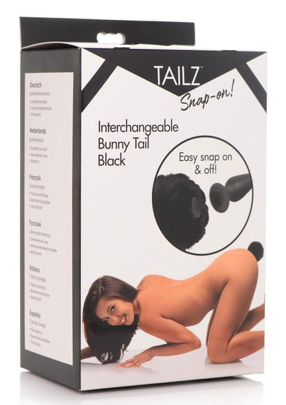 Tailz Interchangeable Black Bunny Tail Accessory Easy Snap-On