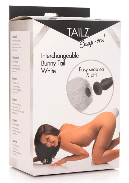Tailz Interchangeable Black Bunny Tail Accessory Easy Snap-On