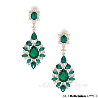 Teardrop Green Earrings