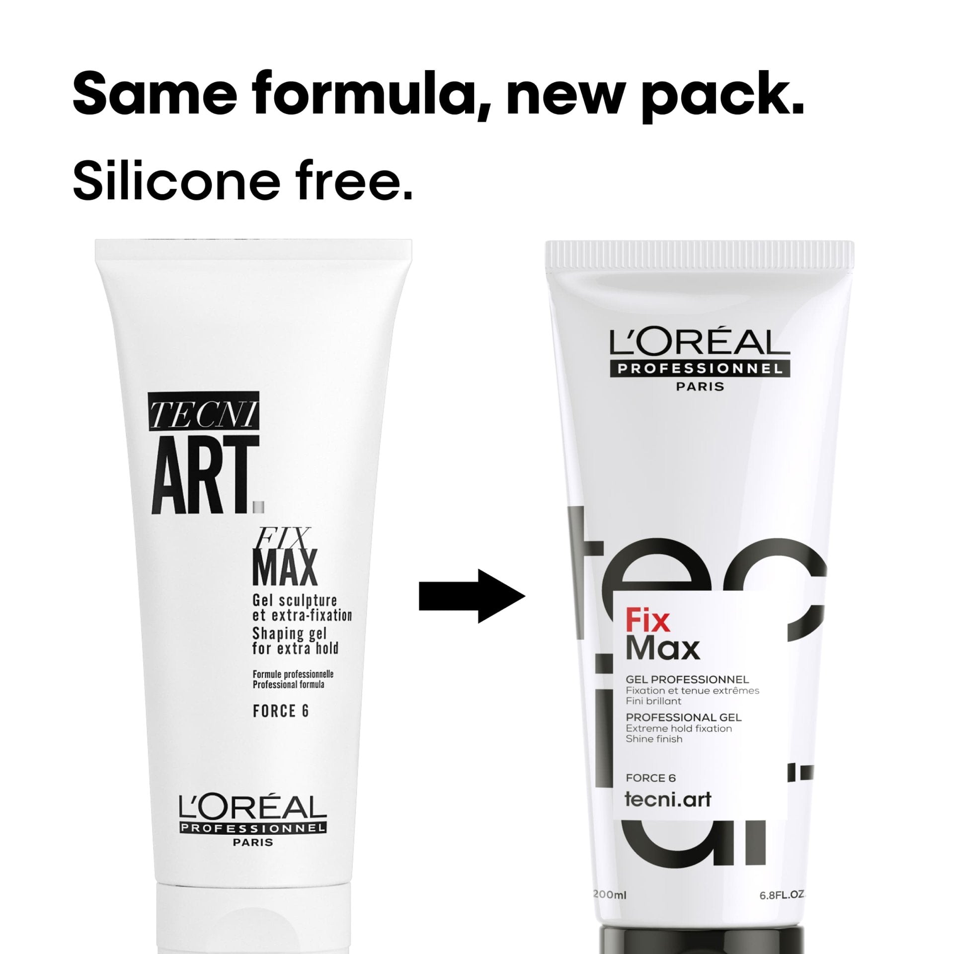 Loreal Professionnel Paris Tecni Art Fix Max Strong Hold Hair Styling Gel 200ml - Long-Lasting, Professional Quality