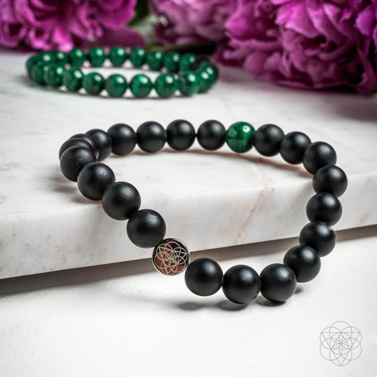 Steady Mind - Malachite &amp; Onyx Double Bracelet