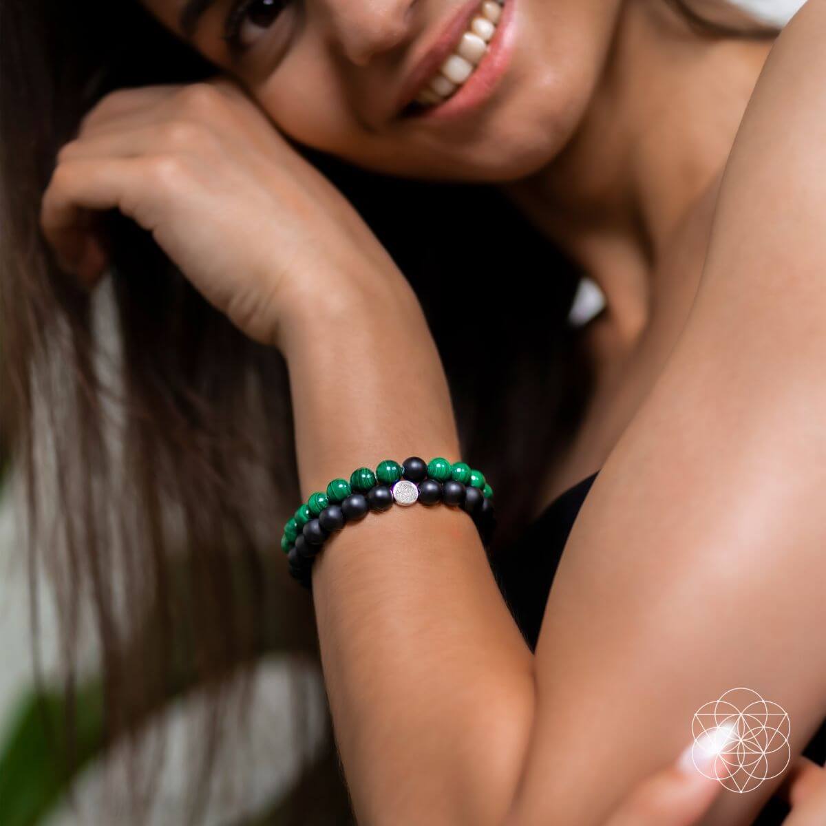 Steady Mind - Malachite &amp; Onyx Double Bracelet