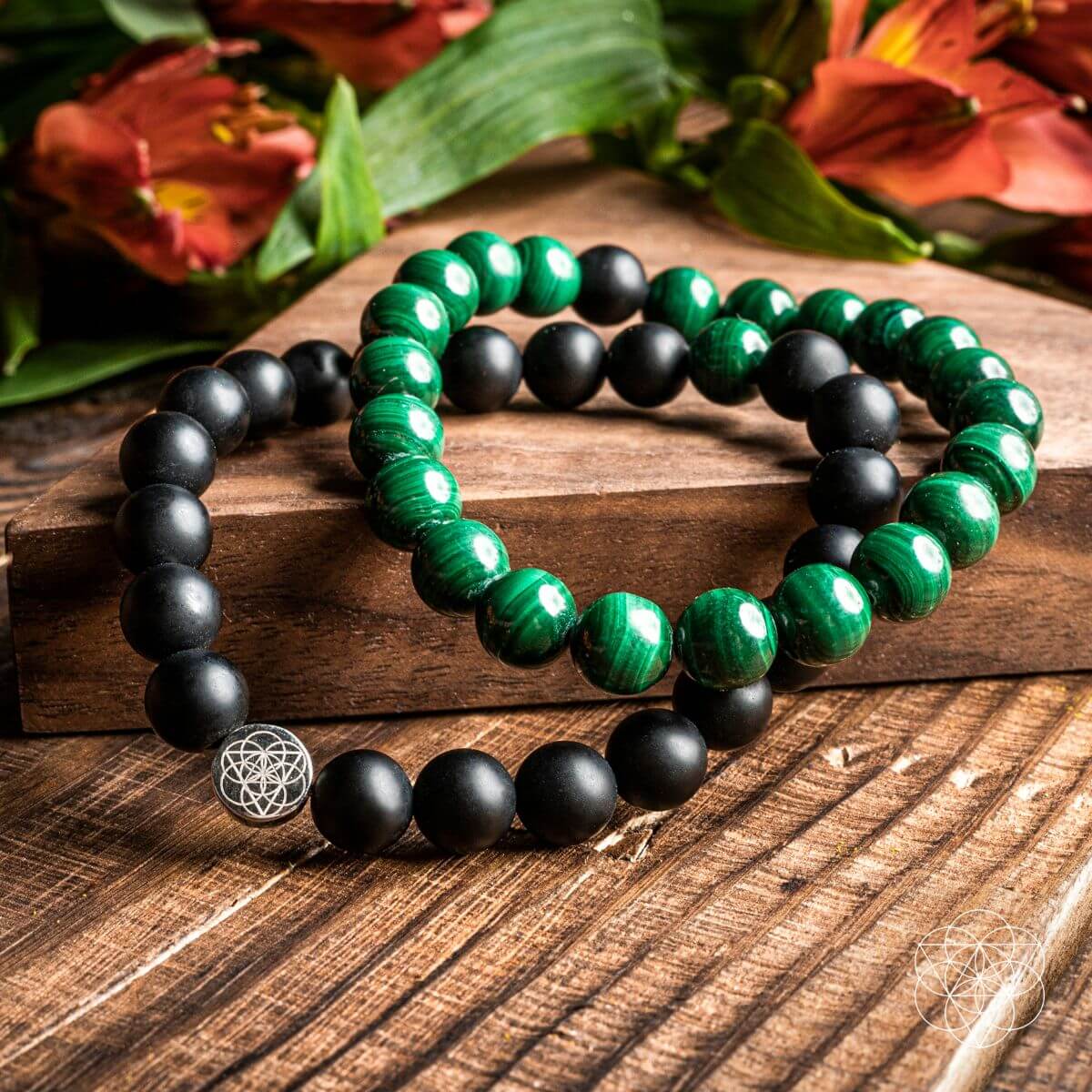 Steady Mind - Malachite &amp; Onyx Double Bracelet