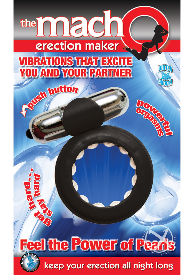 The Macho Erection Maker Vibrating Pearl And Waterproof Cock Ring