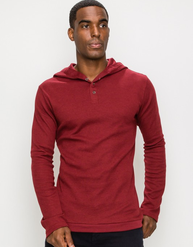 Thermal Hooded Henley Top