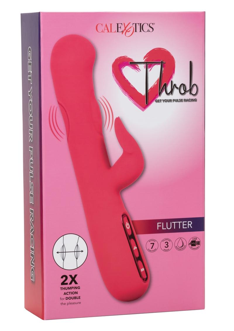 Throb Flutter Silicone Rechargeable Vibrator 2X Thumping Action