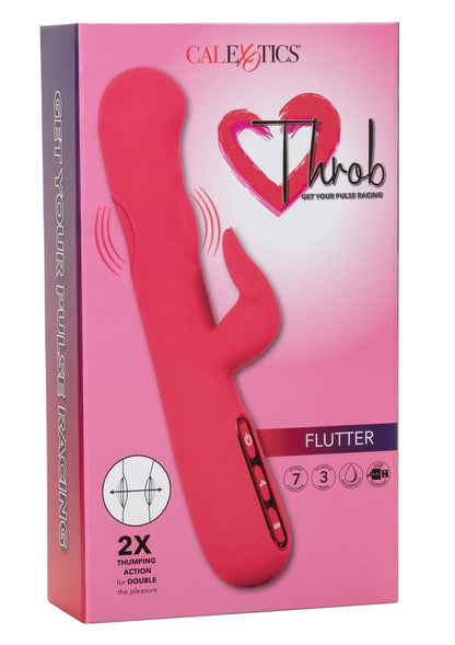 Throb Flutter Silicone Rechargeable Vibrator 2X Thumping Action