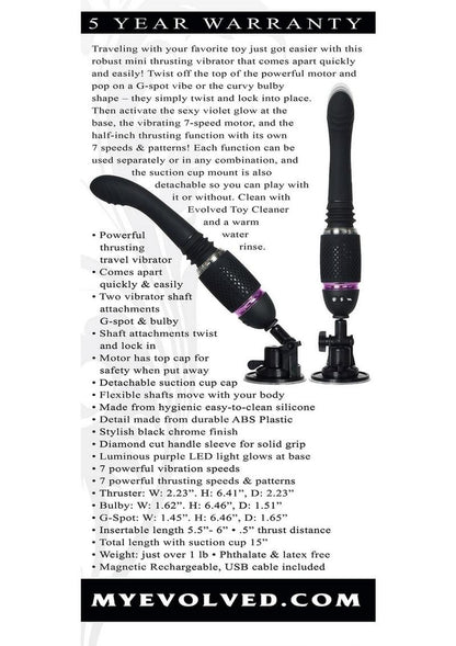 Evolved Thrust And Go Rechargeable Silicone Mini Vibrator