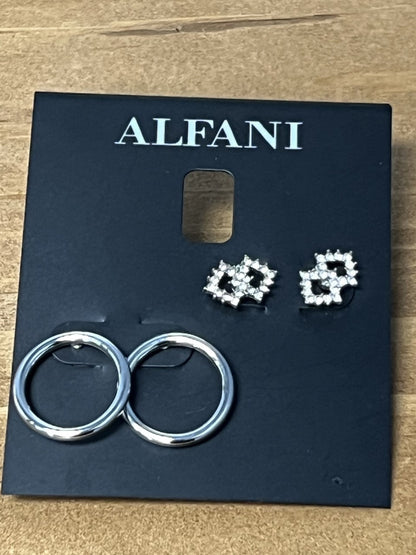 Alfani 2-Pc. Set Pave Bar &amp; Open Circle Drop Earrings