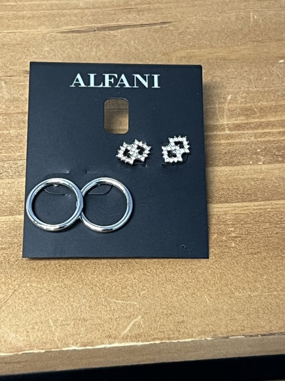 Alfani 2-Pc. Set Pave Bar &amp; Open Circle Drop Earrings