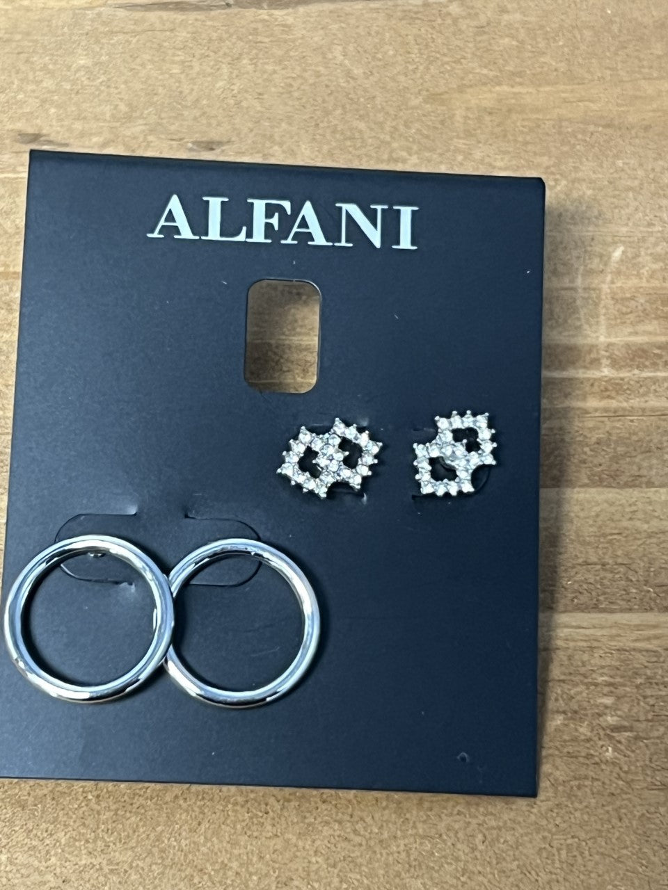Alfani 2-Pc. Set Pave Bar &amp; Open Circle Drop Earrings