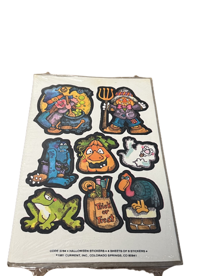 1981 Current Halloween Stickers 4 Sheets of 8 Stickers