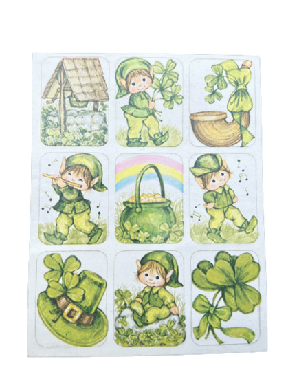 Timeless Charms: Vintage 1980 Single Sticker Sheet - St. Patricks Day Stickers